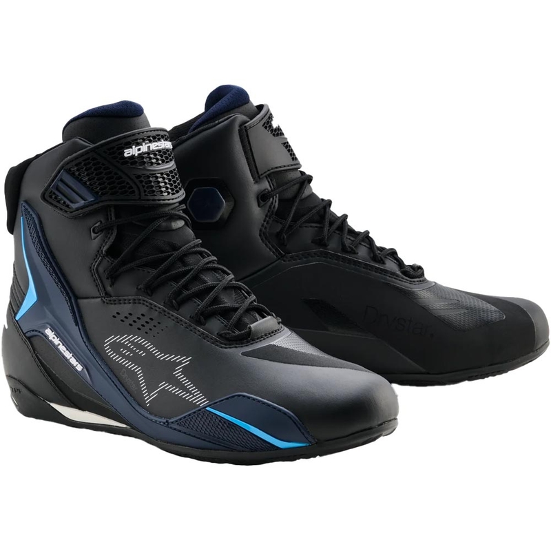 Ghete moto Alpinestars Faster-4 Drystar negru-albastru-alb