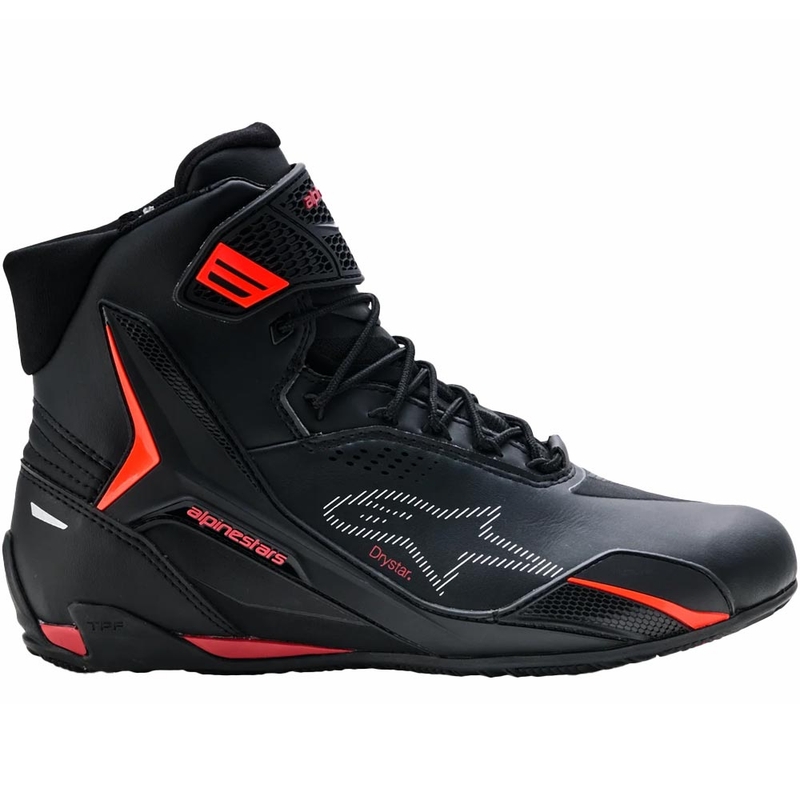 Ghete moto Alpinestars Faster-4 Drystar negru-roșu fluo