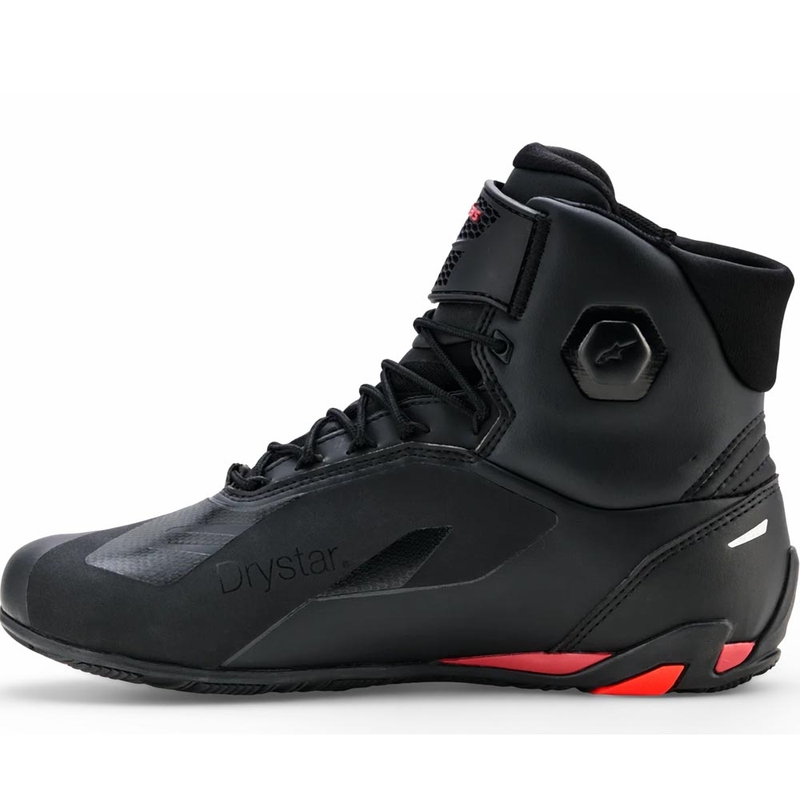 Ghete moto Alpinestars Faster-4 Drystar negru-roșu fluo