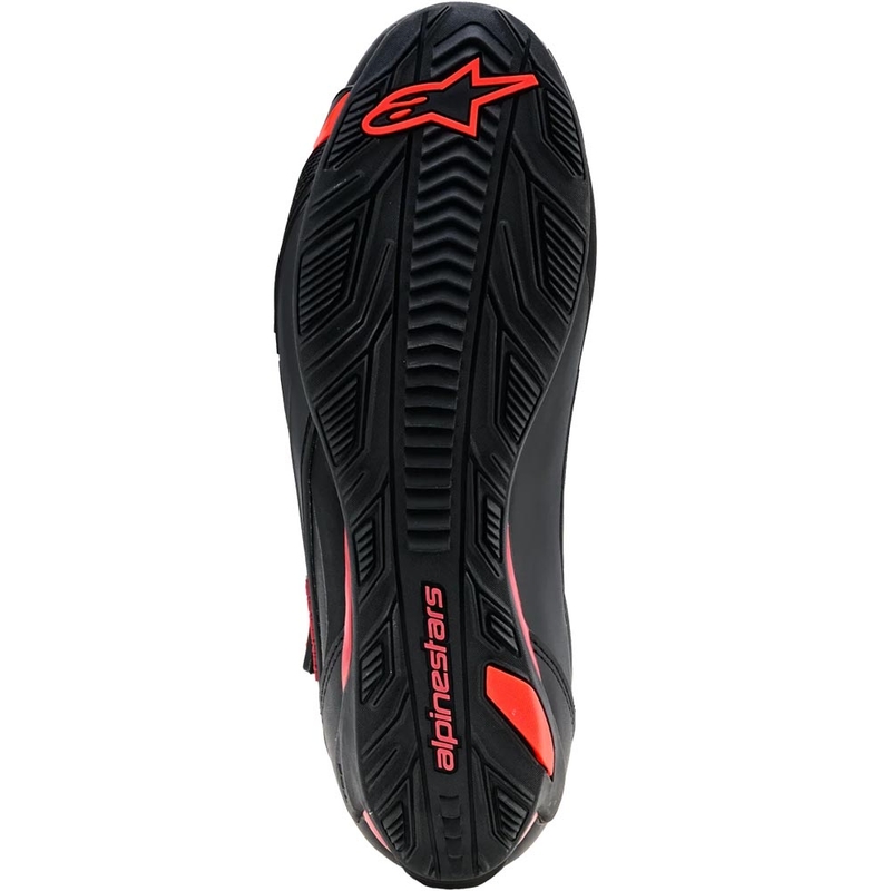Ghete moto Alpinestars Faster-4 Drystar negru-roșu fluo