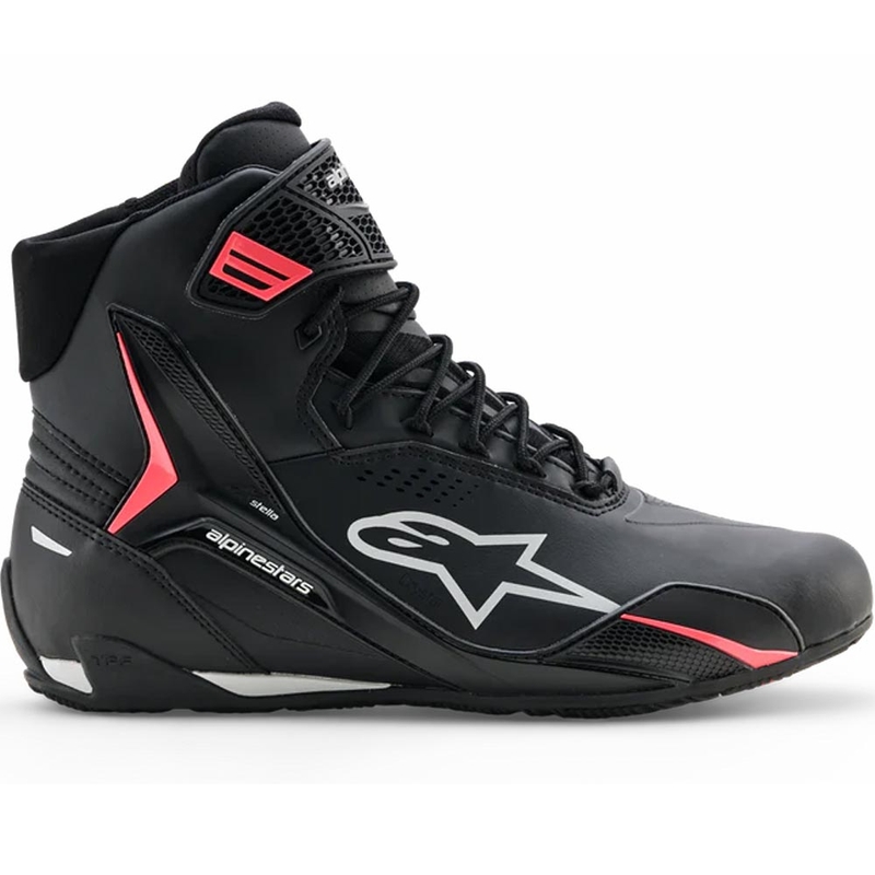 Ghete moto Alpinestars Stella Faster-4 Drystar pentru femei, negru-gri-roșu