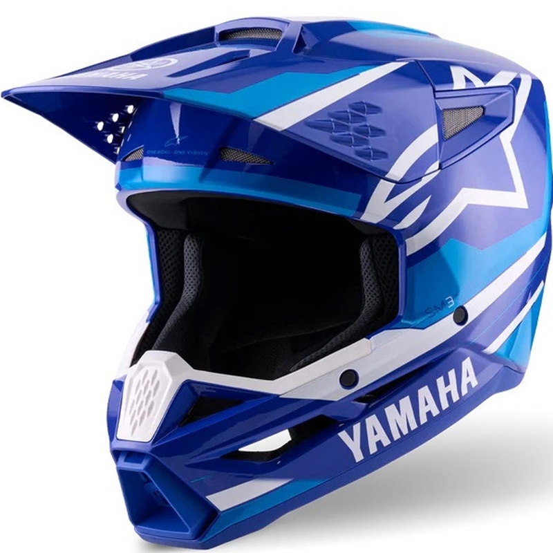 Cască motocross Alpinestars S-M3 YAMAHA colecția albastru-alb