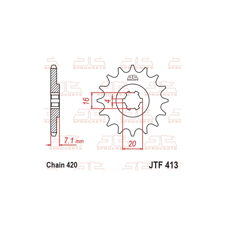 Pinion fata JT 16T, 420