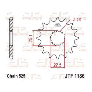 Pinion fata JT JTF 1186-17RB 17T, 525 rubber cushioned
