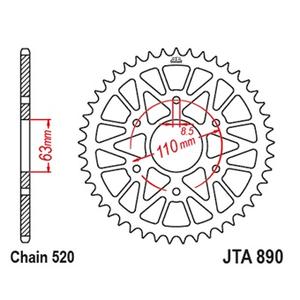 Foaie spate ALU JT JTA 890-44BLK 44T Negru