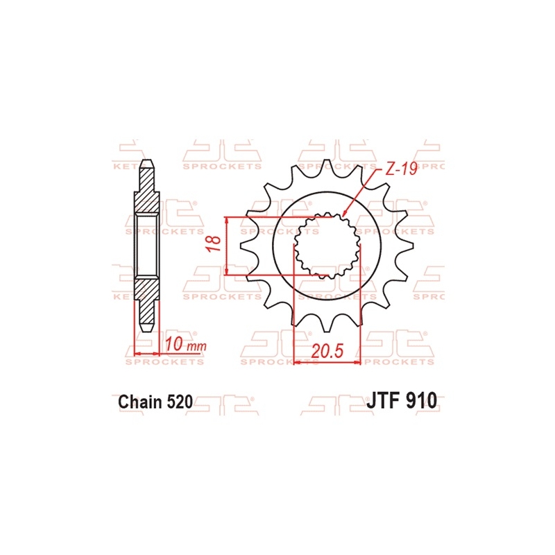 Pinion fata JT 14T, 520