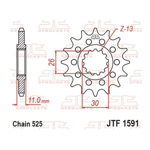 Pinion fata JT JTF 1591-16 16T, 525