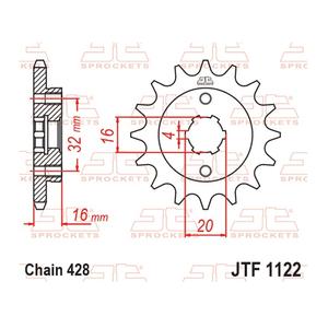 Pinion fata JT JTF 1122-14 14T, 428