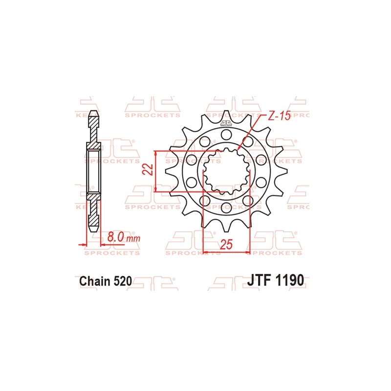 Pinion fata JT 13T, 520