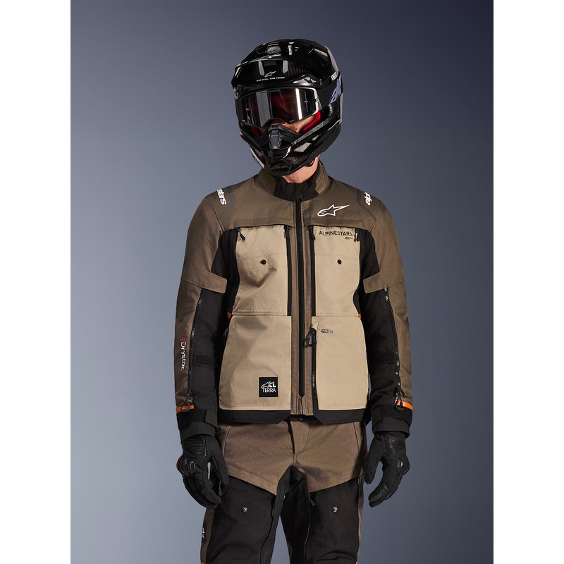 Geacă motocicletă Alpinestars Cusco Drystar maro-negru