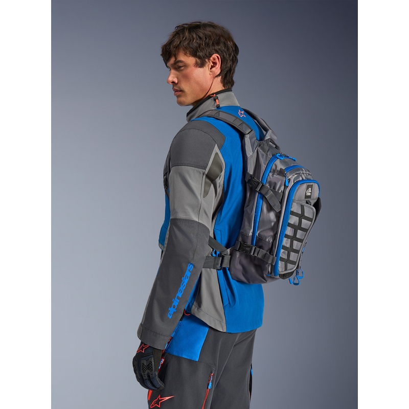 Rucsac motocicletă Alpinestars AT-15 gri închis-gri-albastru 15 l