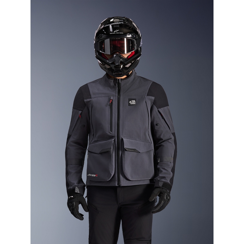 Geacă motocicletă Alpinestars Maxdura Drystar XF gri închis-negru