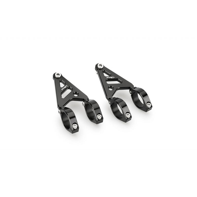 Clamp set PUIG LUMEN LED d 35-37cm + suport for headlights Negru