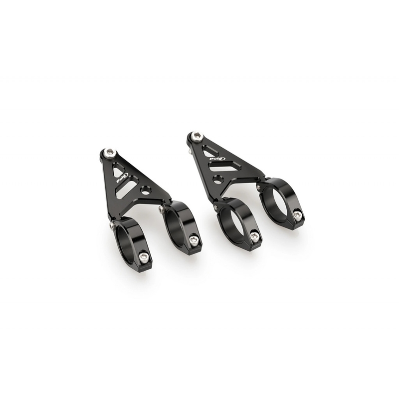 Clamp set PUIG LUMEN LED d 35-37cm + suport for headlights Negru