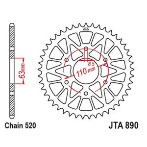Foaie spate ALU JT JTA 890-44ORG 44T Portocaliu