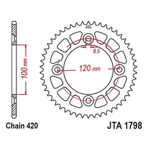 Foaie spate ALU JT JTA 1798-47BLK 47)T, nt((420 Negru