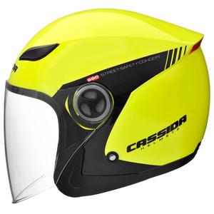 Cască de motocicletă Cassida Reflex Safety open negru-galben-fluo