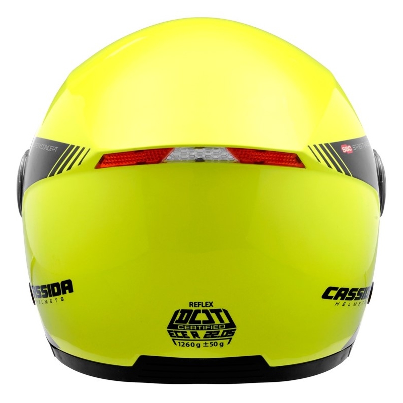 Cască de motocicletă Cassida Reflex Safety open negru-galben-fluo