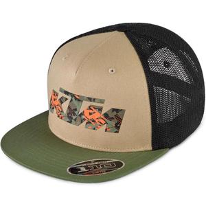 Șapcă KTM Logo Trucker negru-bej-kaki