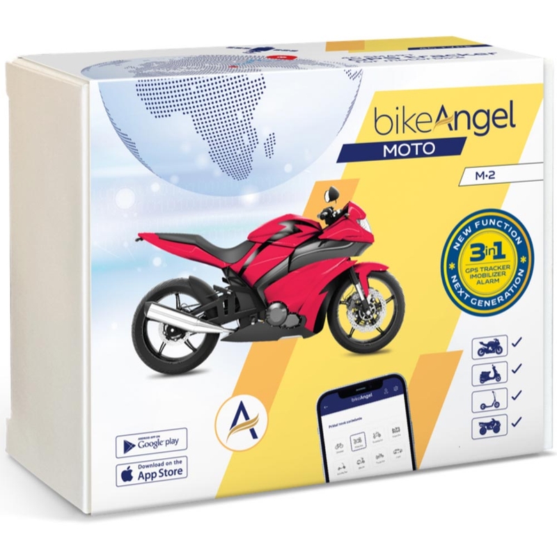 Localizator GPS și alarmă pentru motocicletă cu aplicația BIKEANGEL MOTO - Europe Extra