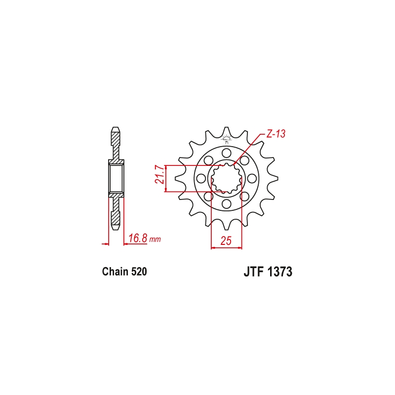 Pinion fata JT 17T, 520