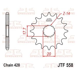 Pinion fata JT JTF 558-14 14T, 428