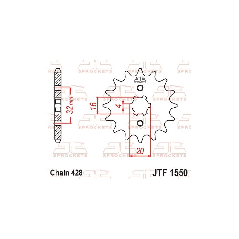 Pinion fata JT 14T, 428