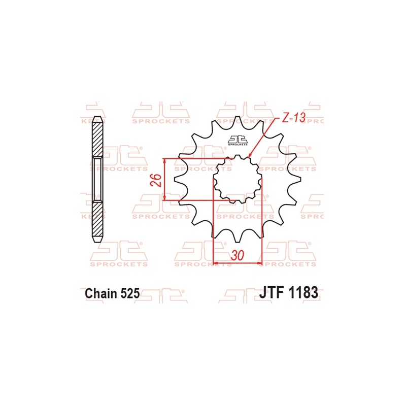 Pinion fata JT 18T, 525