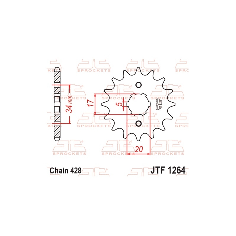 Pinion fata JT 17T, 428
