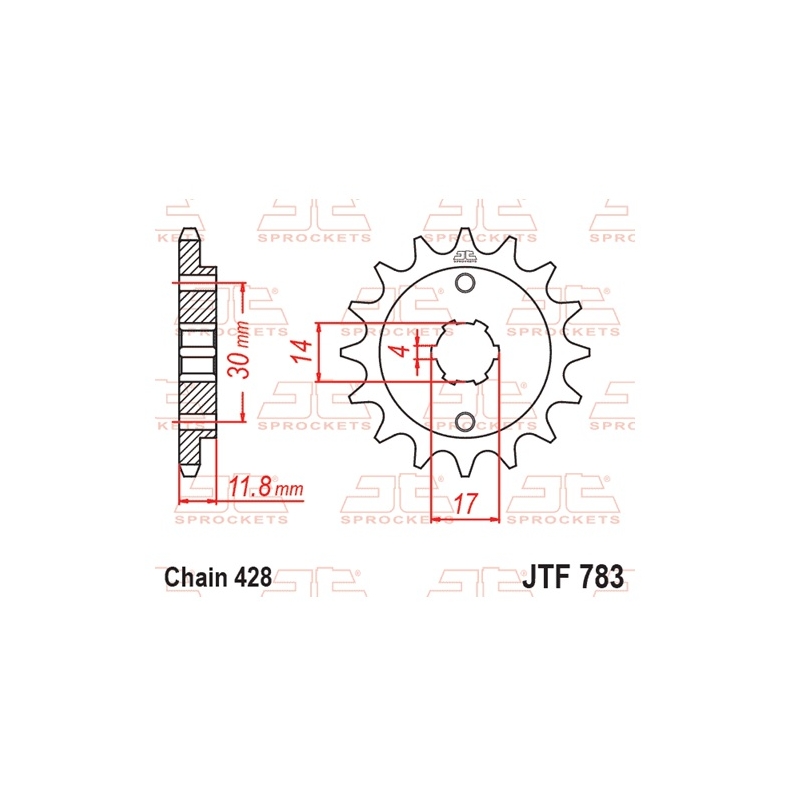 Pinion fata JT 14T, 428