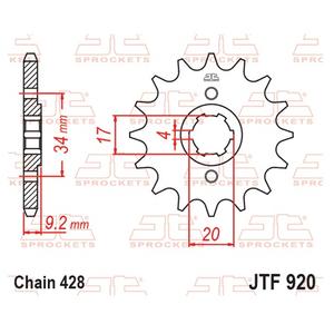 Pinion fata JT JTF 920-15 15T, 428