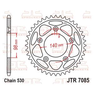 Foaie spate JT JTR 7085-48ZBK 48T, 530 Black Zinc