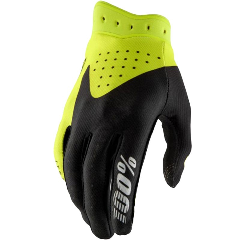 Mănuși motocross 100% iTrack negru-galben fluo