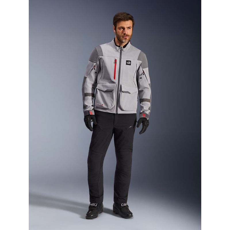 Geacă de motocicletă Alpinestars Maxdura Drystar XF gri deschis-gri închis