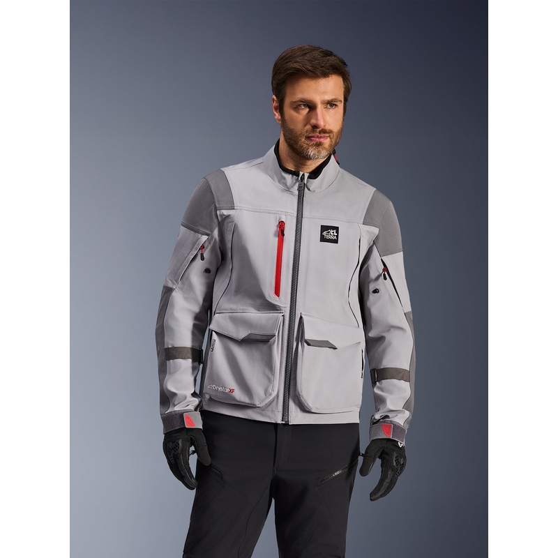 Geacă de motocicletă Alpinestars Maxdura Drystar XF gri deschis-gri închis