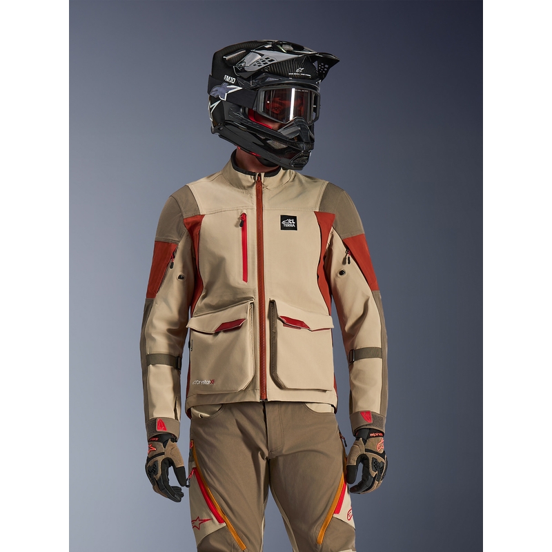 Geacă de motocicletă Alpinestars Maxdura Drystar XF maro-portocaliu