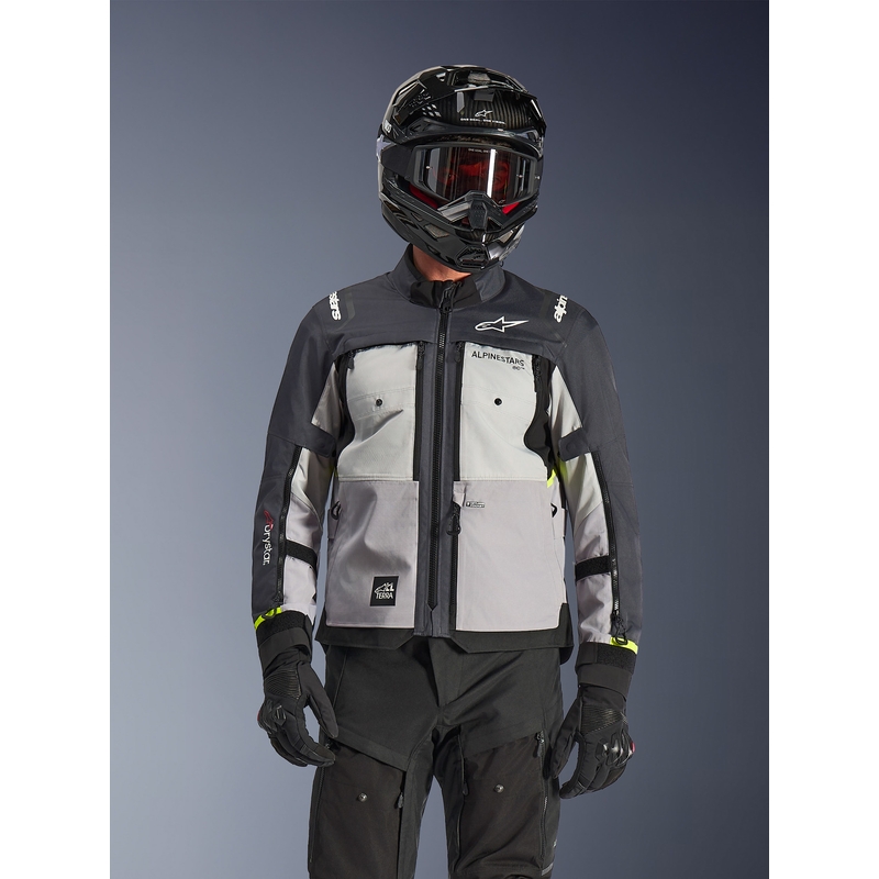 Geacă motocicletă Alpinestars Cusco Drystar gri deschis-albastru deschis-albastru închis