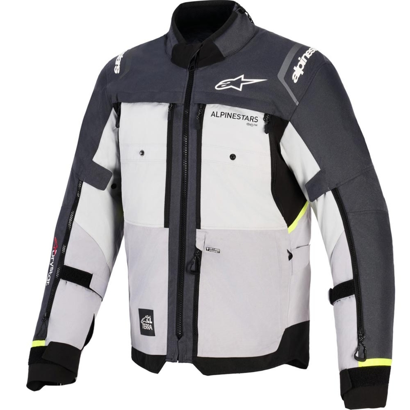 Geacă motocicletă Alpinestars Cusco Drystar gri deschis-albastru deschis-albastru închis