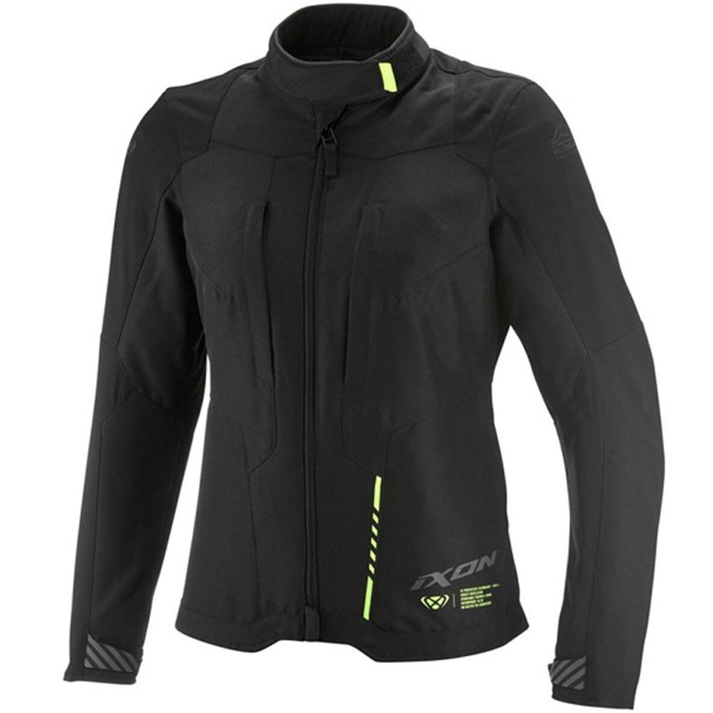 Geacă motociclistă pentru femei IXON Tyr negru-galben fluo