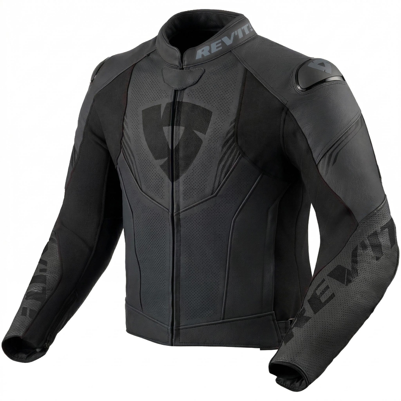 Geacă de piele pentru motocicletă Revit Argon 3 negru-antracit