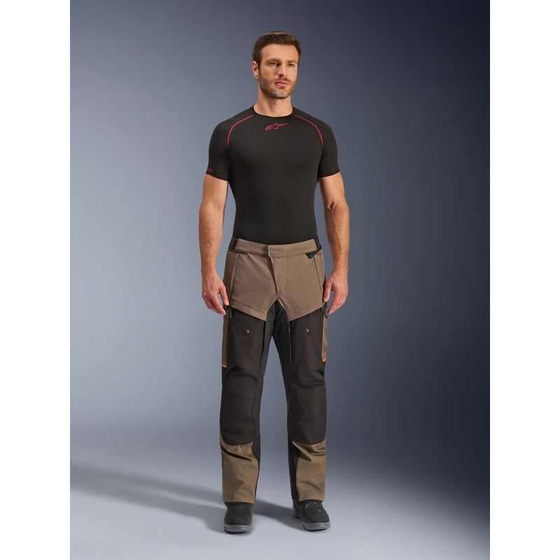 Pantaloni motocicletă Alpinestars Cusco Drystar maro-negru