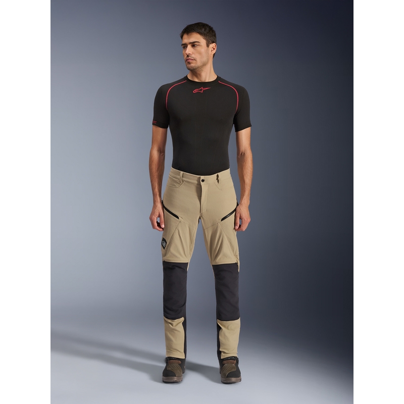 Pantaloni motocicletă Alpinestars Explore AST maro deschis-negru