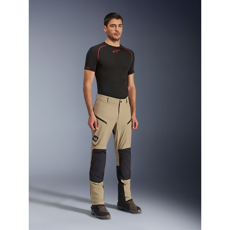 Pantaloni motocicletă Alpinestars Explore AST maro deschis-negru