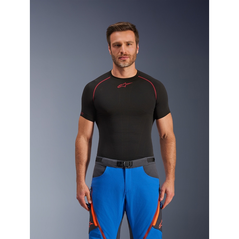 Pantaloni motocicletă Alpinestars Maxdura Dual albastru-gri închis-portocaliu