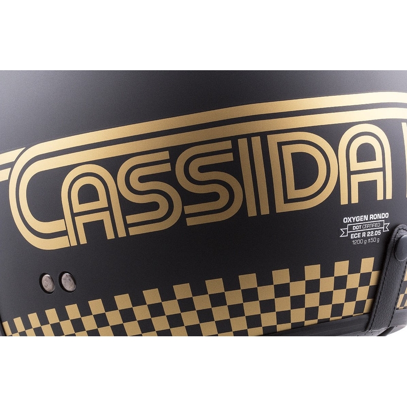 Cassida Oxygen Rondo cască de motocicletă deschisă Cassida Oxygen Rondo negru și auriu