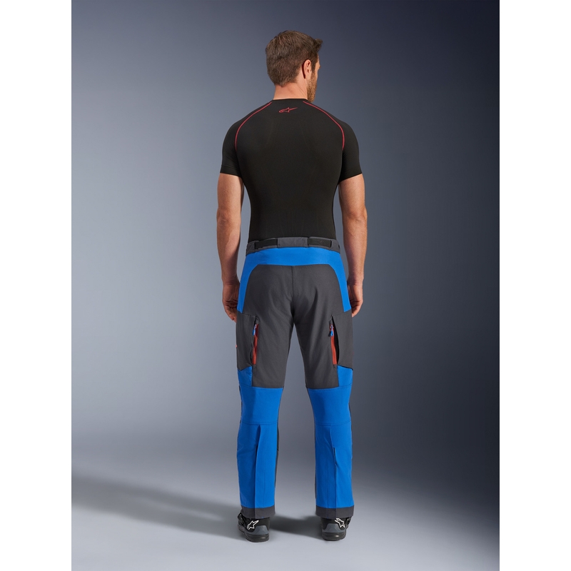 Pantaloni motocicletă Alpinestars Maxdura Dual albastru-gri închis-portocaliu