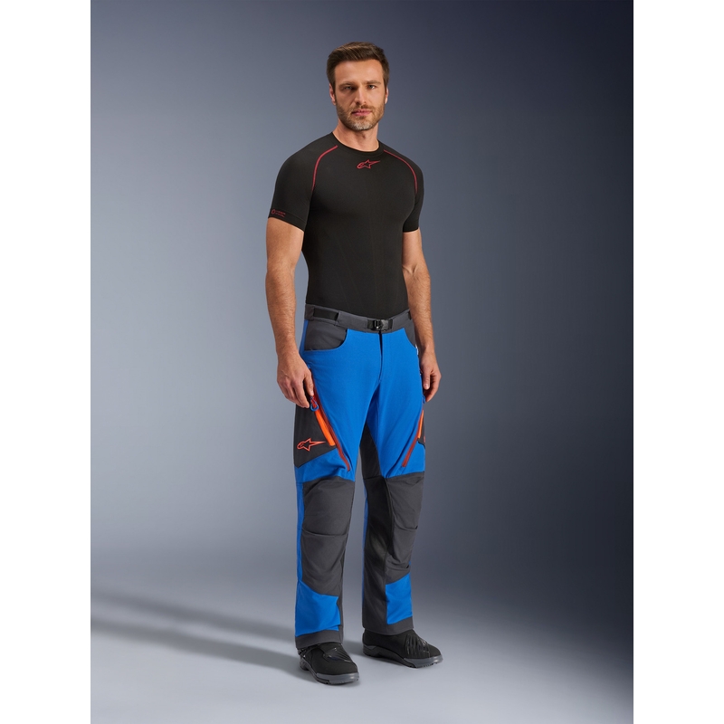 Pantaloni motocicletă Alpinestars Maxdura Dual albastru-gri închis-portocaliu