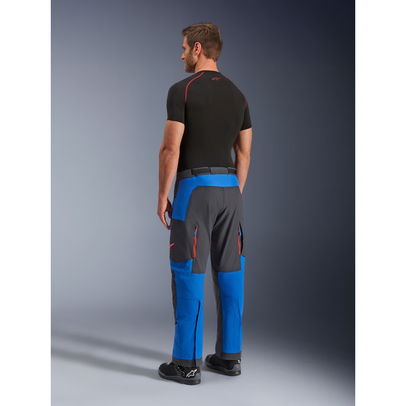 Pantaloni motocicletă Alpinestars Maxdura Dual albastru-gri închis-portocaliu