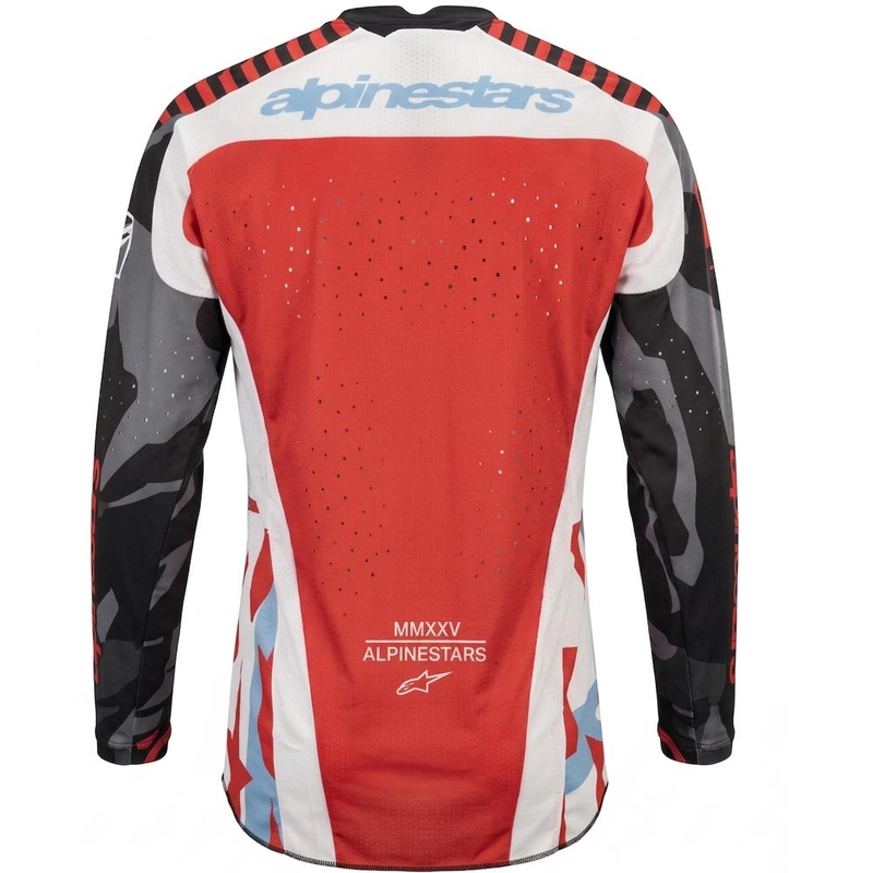 Tricou motocross Alpinestars Techstar ediție limitată Beast Coast gri-negru-portocaliu