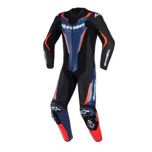 Costum de motocicletă Alpinestars GP FORCE V2 dintr-o singură piesă negru-albastru-roșu fluo